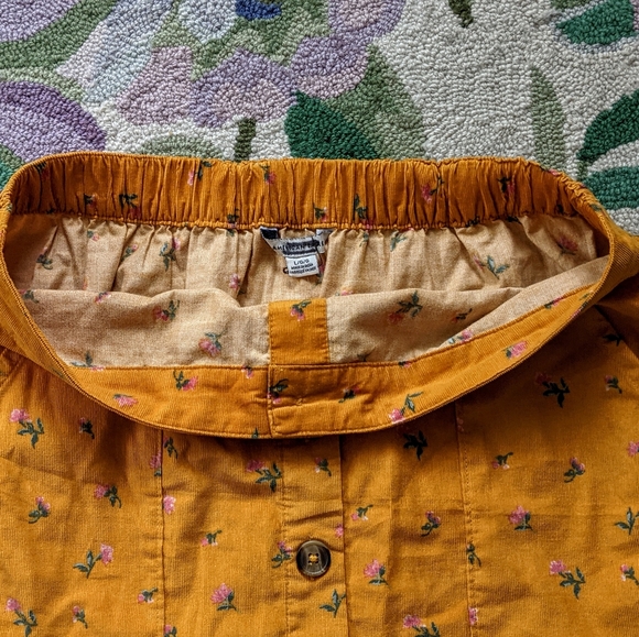 Corduroy Floral Mini Skirt Honeycore Garden Hipster Grunge Cottagecore - Picture 11 of 14